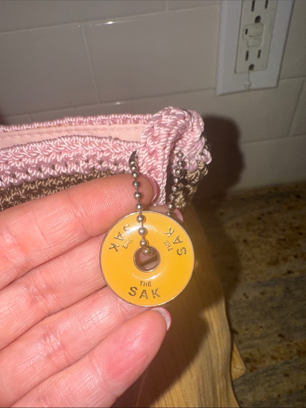 The Sak Pink Brown Multi Crochet Wave Crossbody - Picture 6 of 13